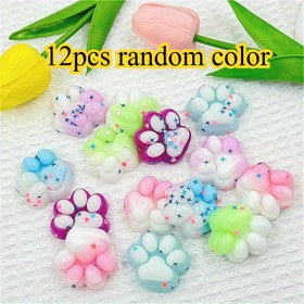 Resim 12 adet Yumuşak Mini Kedi Pati Sıkıştırma Oyuncakları - Çeşitli Renkler (Pembe, Yeşil, Mavi, Beyaz) Yıldız ve Kalp Desenleriyle, Paskalya Sepeti Dekoru, Cadılar Bayramı/Noel Partisi Hediyeleri, Kedi Aksesuarları, Oynak Tasarım, Dayanıklı Malzeme 