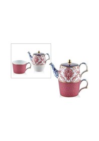 Resim Lamedore Tea Delight Tek Kişilik Demlikli Fincan Seti Blooming Baroque 