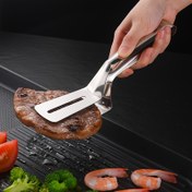 Resim 1 Adet Premium Paslanmaz Çelik Biftek Kelepçesi - Yağ Sökme Özelliğine Sahip Çok Fonksiyonlu Barbekü Maşası, Izgara & Kızartma İçin İdeal, Gıda Güvenli Mutfak Aleti, Pişirme Maşası 