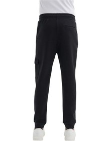 Resim Slim Fit Scuba Kumaş Cepli Pamuklu Eşofman Altı Siyah 