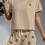 Resim Çift Ananaslı Kadın Pijama Takımı Ev Giyimi 