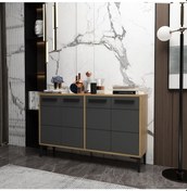 Resim Marden Konsol Tv Sehpası Tv Ünitesi Meşe Gövde Antrasit Kapak 