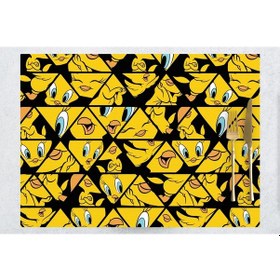 Resim Adawall Home Tweety Face Kumaş Amerikan Servis 4'lü Set 35x50cm Sarı - Siyah 
