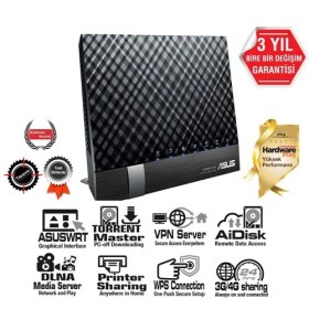 Resim Asus DSL-N17U 300Mbps Torrent Bulut VPN EWAN 3G/4G DLNA Ebeveyn Kontrolü Destekli ADSL2+ VDSL Fiber Destekli Gigabit Modem Router 