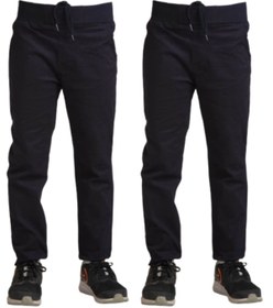 Resim Nacar Unisex Çocuk Rahat Kalıp Ribana Bel Canvas Keten Okul Pantolonu 2 Adet 