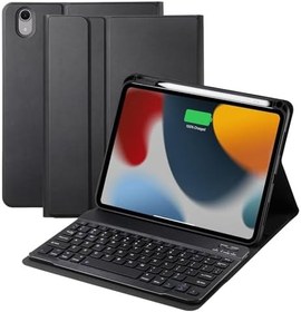 Resim Waiktyne iPad 10. Nesil 10.9'' 2022 için Klavye Kılıfı, Kalem Tutuculu Akıllı Folyo Kapak, İnce Şarj Edilebilir Manyetik Bluetooth Klavye Çıkarılabilir (Siyah) 