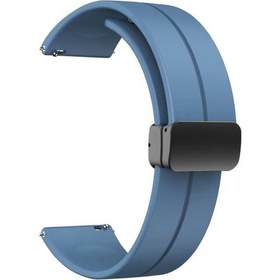 Resim Adige Vestel Uyumlu Akıllı Saat 2 Kordon Kayış D-buckle Mıknatıslı Silikon 22/jku 