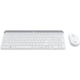 Resim Logıtech Mk470 Q Tr Ince Kablosuz Klavye Mouse Set Beyaz 920-009436 Optik 