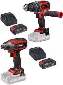 Resim Einhell TP-CD/60 Li-i Bl Matkap + TP-CI 18/220 Li Bl Vidalama 2x2.5AH Kömürsüz Darbeli Set 