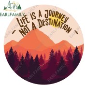 Resim Wenchang Shop C YT-188487 Hayat Bir Yolculuktur Dağ Buzdolabı Araba Stickerları Tampon Dizüstü Buzdolabı Van Grafikleri Için 13CM x 12.7cm Boyutunda (Yurt Dışından) 