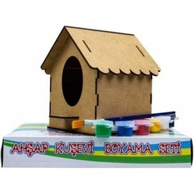 Resim Ahşap Boyama Ahşap Kuş Evi Seti Kuş Yuvası 