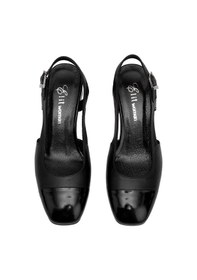 Resim Ayakkabı Fuarı Elit Serina Kadın Hakiki Deri Klasik Topuklu Ayakkabı Siyah Siyah 