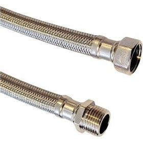 Resim 1 Adet Şofben Termosifon Kalın Flex Bağlantı Hortumu 1/2 Ye 1/2 70cm Gümüş 