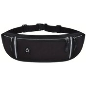 Resim Turcoshop11 Siyah Unisex Ayarlanabilir Bel Çantası Koşu Spor Aksesuarı Telefon Cebi Siyah 