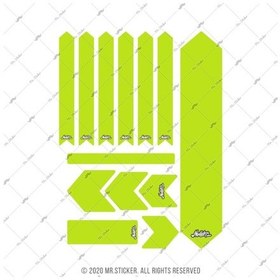 Resim Bcy32 Bisiklet Kadro Koruyucu Reflektif Sticker Seti Parlak Yeşil 