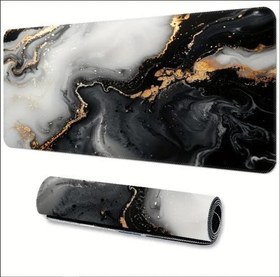 Resim 65X25 CM YALDIZLI MERMER TASARIMI KAYDIRMAZ TABAN SPEED YÜZEY OYUNCU MOUSE PAD GAMİNG 