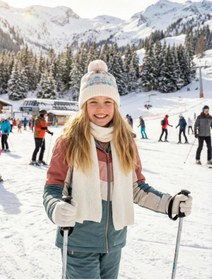 Resim LAGRANZE Kids Winter Kız Atkı Bere Eldiven Takımı 