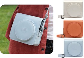 Resim Fujifilm Instax SQ1 Uyumlu Buz Mavi Deri Çanta 