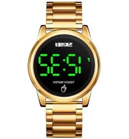 Resim Bosphorusboutique02 Skmeı 1684 Çok Yönlü Spor Çelik Kemer Erkek Elektronik Saat, Altın Renk, 30m Su Dayanıklı, Zeit, Tarih, Led Aydınlatma Çok Renkli 