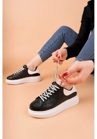 Resim Luis A Costa Lc107 Siyah Arka Beyaz Bt Bağcıklı Kadın Ayakkabı Renkli 