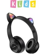 Resim Kensa Unisex Premium Kids Serisi Işıklı Kedi Kulaklık Kablosuz Bluetooth Kedili Çocuklar Için Kulaklık 