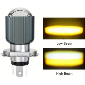 Resim Wangxi 1 Adet 12000lm H4 Ba20d 15w Led Motosiklet Far Ampulü Sarı Beyaz Sarı Işık Csp Lens Hı Lo Sis Lambası 