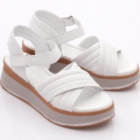 Resim Dgn 1230-22229 Kadin Çapraz Bantli Sandalet Beyaz 
