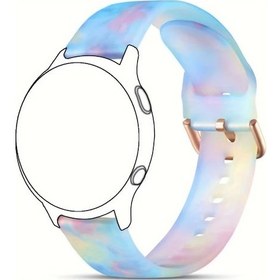 Resim Gaojunshop01 Garmin Venu Vivoactive 5 Amazfit Gts Huawei Gt3 Pro Samsung 7 20mm Açık Mavi Silikon Bileklik 