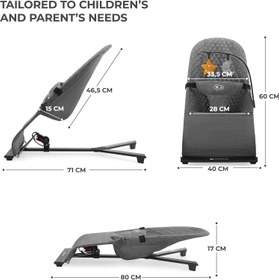 Resim Mimi Yenidoğan Ana Kucağı, Sallanabilir Koltuk, 0–9 kg, Oyuncak Barı - Bej 