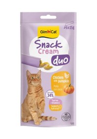 Resim Gimcat Snack Cream Duo Tavuklu - Balkabaklı Kedi Ödülü 6x15gr 