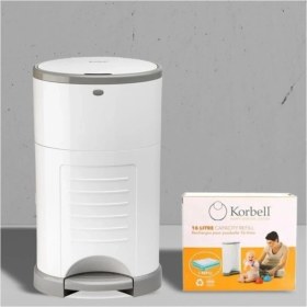 Resim PremiumPort Bebek Bezi Çöp Kovası ve 495 Adet Bez Kapasiteli Çöp Poşeti Seti 