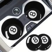 Resim 2 adet Bilardo Topu No. 8 Araba Bardak Altlığı, Polyester Lif, Kaymaz, Isı Yalıtımı, Evrensel Bardak Tutucu Altlıklar, Araba Aksesuarları 