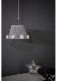 Resim Inka Gri Renk Makrome Avize Çocuk Odası Avize Bebek Odası Avize 