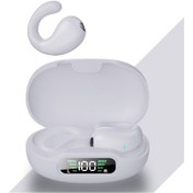 Resim Bluetooth Kulaklık Gürültü Azaltma Kulağa Girmez Kablosuz Hareket Evrensel Güç Hacmi Kemiksiz İletken Kulak Klipsli Kulaklık 