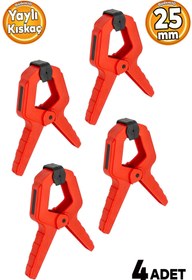 Resim Badem10 Yaylı Kıskaç Mandal El Tip İşkence Kırmızı Klips Hobi 25 mm 1 inç 4 ADET 