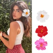 Resim 1/2 adet Bahar Atmosferi, Deniz Tatili Stili Simülasyonu, Hibisküs Çiçekleri, Saç Tokaları, Aksesuarlar, Baş Çiçekleri, Kadınlar için Baş Giyimleri 