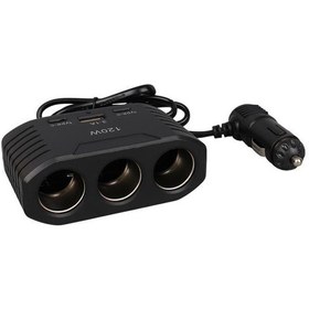 Resim Olesson 2012 12-24v Çift Type-c - Tek Usb Girişli 120w 80cm Kablolu 3'lü Araç Çakmak Çoklayıcı 