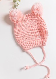 Resim Babymod 0 - 6 Ay Boyundan Bağlamalı Saç Örgülü Bere Pembe 