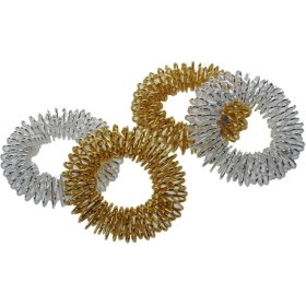 Resim Guangdong Spirit 4'lü Tıp Akupunktur Masaj Yüzükleri (Gümüş + Altın) - Intl 