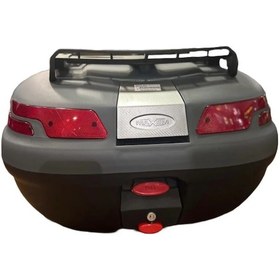 Resim Motosiklet Arka Çanta 45 Litre Sırt Dayama Ve Üst Tabla Full Set Gri Gri 