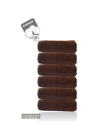 Resim 6'lı Kahverengi El Havlusu - 50x90 Cm, 225 Gr, %100 Pamuk, Spa Ve Otel Havlusu, Günlük Kullanıma Uygun Kahverengi 