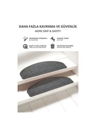 Resim Yarım Ay Bukle Halıdan Ekonomik Basamak Ve Merdiven Paspası - Gri / Adet Olarak Satılır Null 