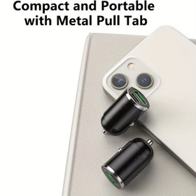 Resim YiXingjia Ultra Hızlı Araç Şarj Cihazı - PD+USB Portları ile Kompakt, Gizli Tasarım, Yolda Hızlı Şarj İçin 