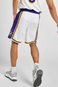 Resim Nike Dri Fit Los Angeles Lakers Association Edition Swingmant Shorts Erkek Basketbol Şort Beyaz Mor Beyaz 