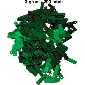 Resim Kuzgun Ticaret Koyu Yeşil 15 x 5 mm Dantel Oya Yazma Halhal Abiye Lazer Kesim Pul 200 Adet / 8 Gram 