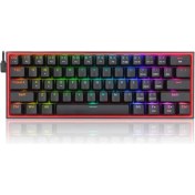 Resim Mena Rise Redragon K617-RGB 16,8 Milyon Rgb Aydınlatma, Red Switch Fizz%60 Q Türkçe Kablolu Mekanik Oyuncu Klavyesi Siyah 