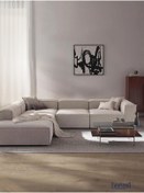 Resim Mobilya Stant Most Mollis Pro 4 Modül Sol Köşe Koltuk 01 Lüks Beyaz Bukle Kumaş Yumuşak Sünger(Evinize Teslim) 