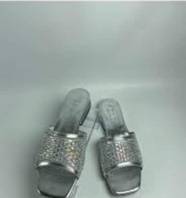 Resim Ortu Gümüş Cilt İşlemeli Terlik Gümüş 