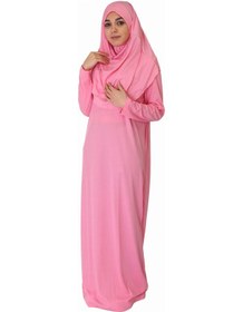 Resim Zehranaz Namaz Elbisesi Şeker Pembe Fermuarsız Namaz Elbisesi Pembe 