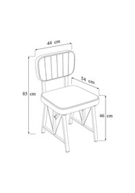 Resim Hayat Serisi Mutfak Sandalyesi, Yemek, Bahçe, Kafe, Modern Sandalye 1 Adet - Antrasit Antrasit 